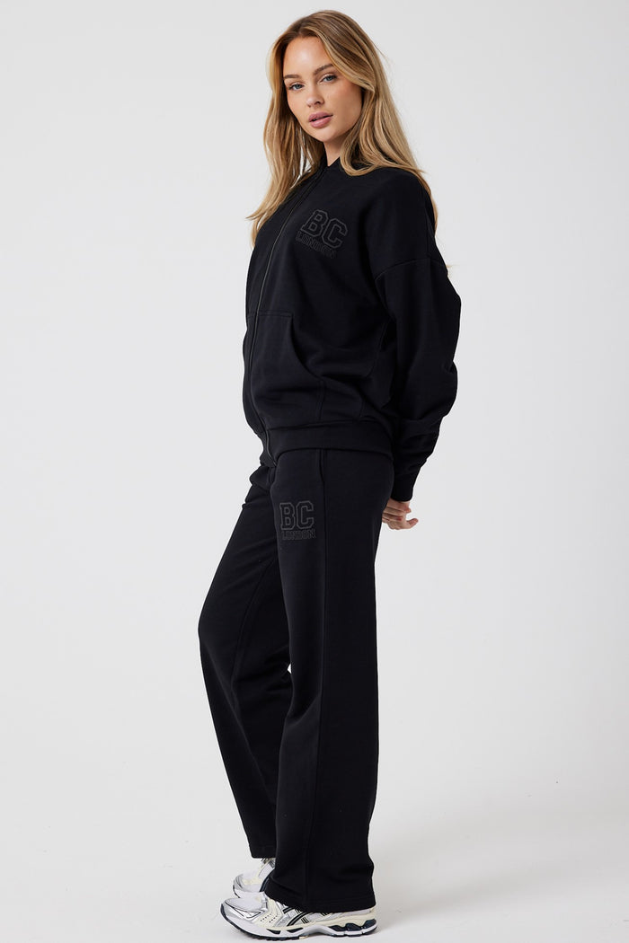 Ralph Street Wide Leg Zip Through Tracksuit - Black