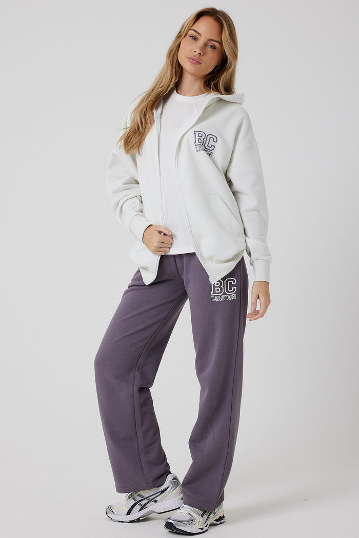 Ralph Street Wide Leg Zip Through Tracksuit - Cream/Lavender