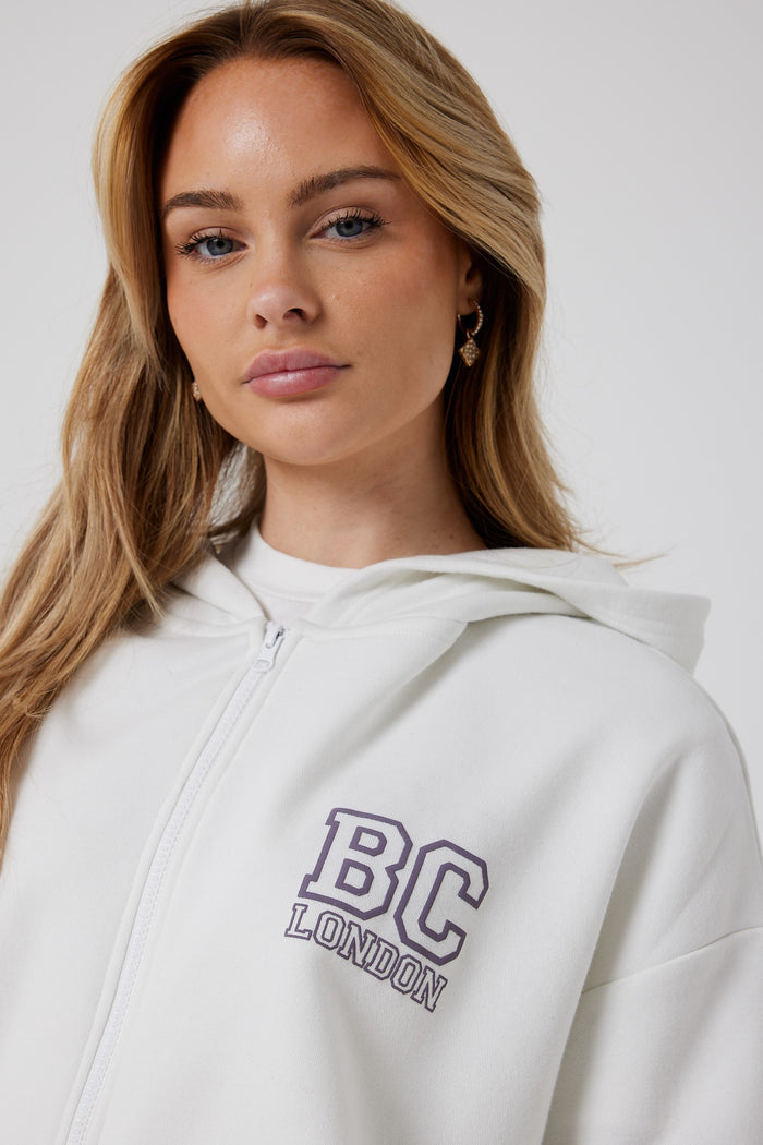Ralph Street Wide Leg Zip Through Tracksuit - Cream/Lavender