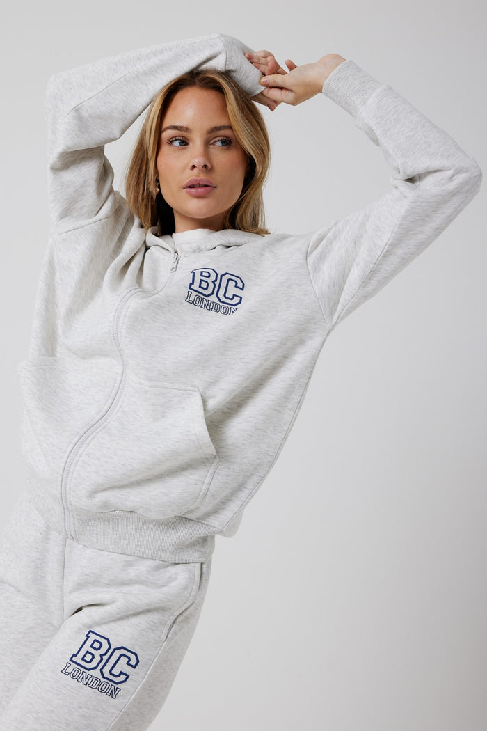 Ralph Street Wide Leg Zip Through Tracksuit - Grey Marl