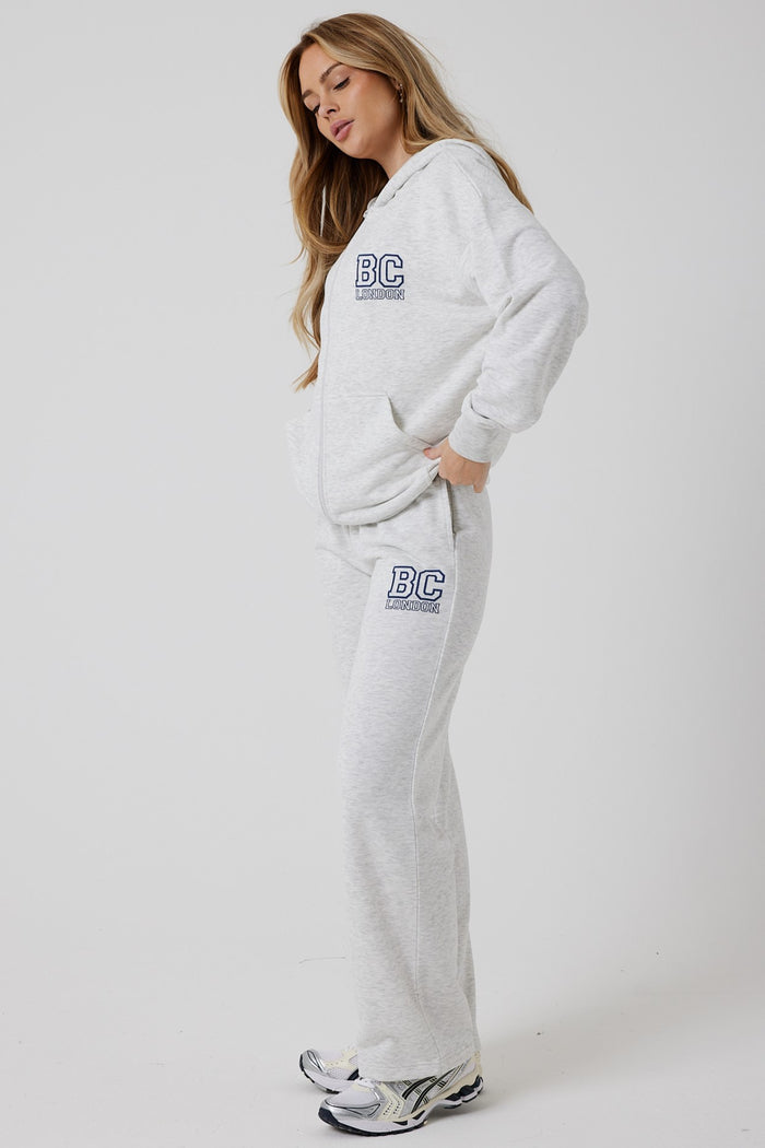 Ralph Street Wide Leg Zip Through Tracksuit - Grey Marl