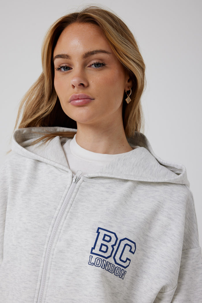 Ralph Street Wide Leg Zip Through Tracksuit - Grey Marl