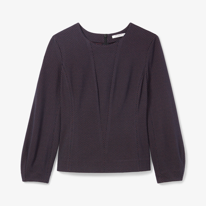 Packshot image of the rashida top in navy multi