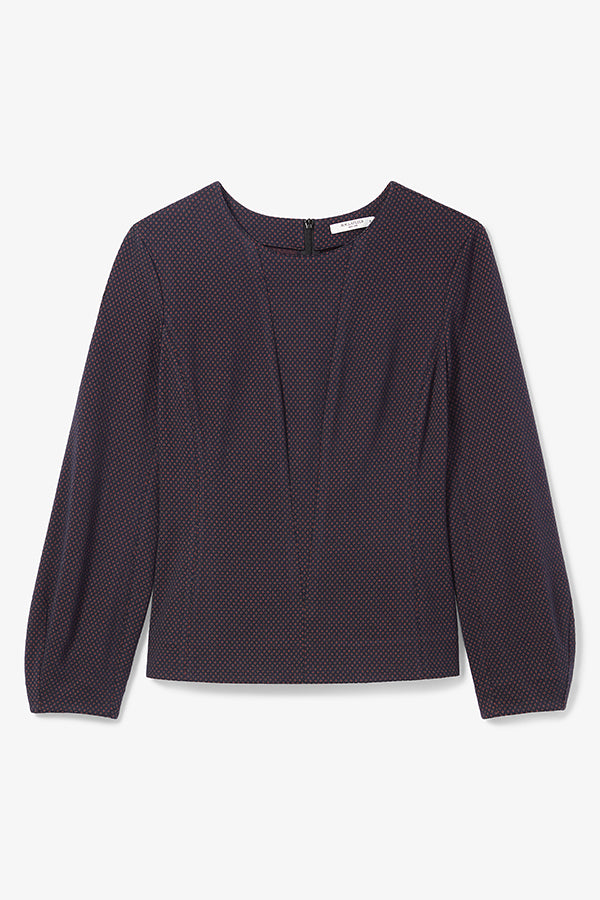Packshot image of the rashida top in navy multi | Exclude | Still