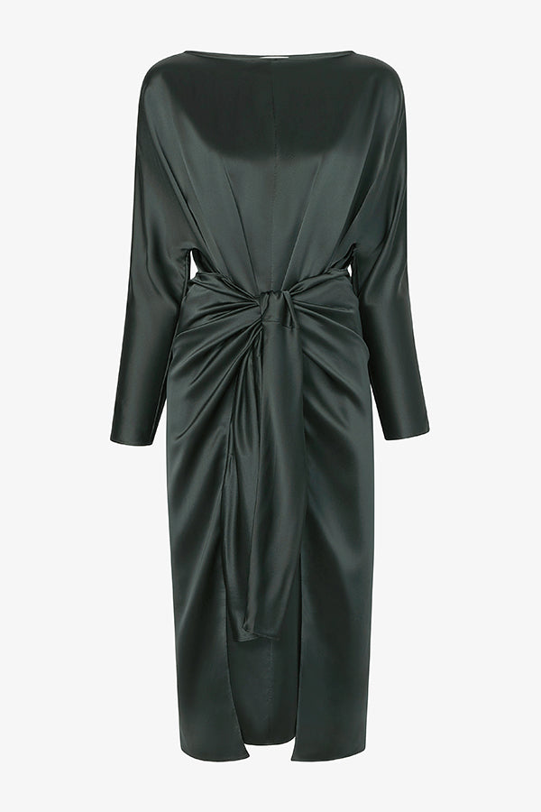 Packshot image of the Rashmeen Dress in Hunter | Still | Exclude