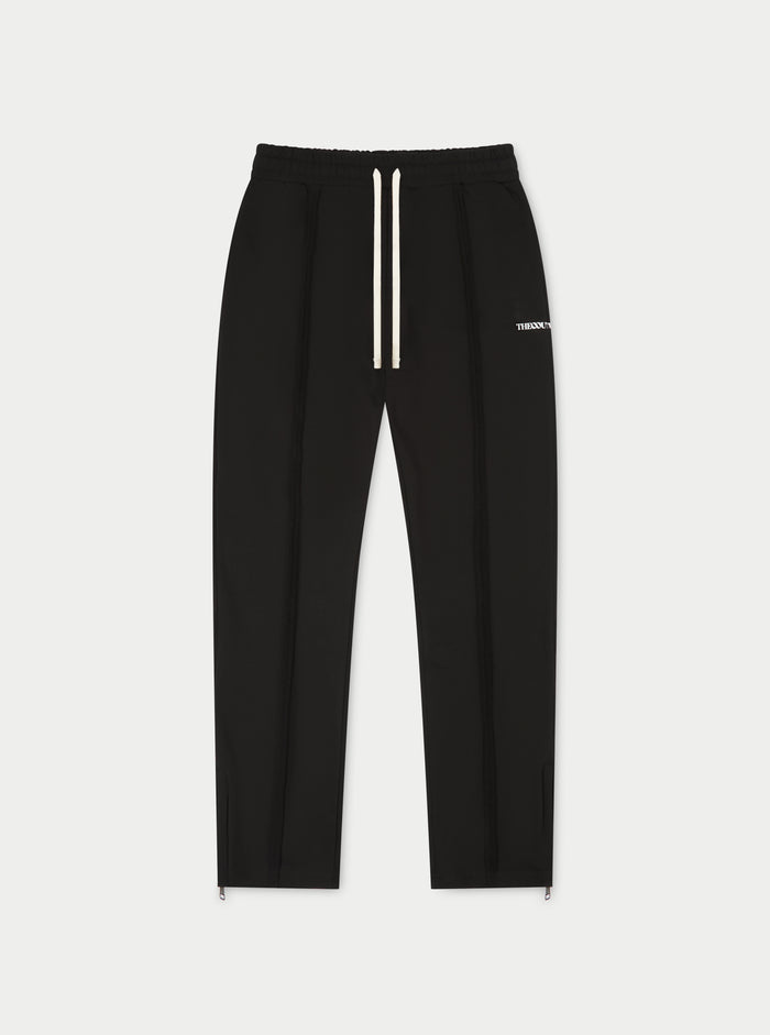 RAW SEAM STRAIGHT LEG JOGGERS - BLACK