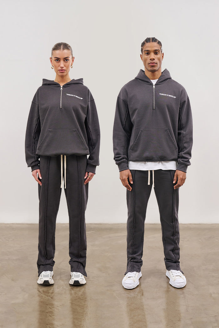 RAW SEAM STRAIGHT LEG JOGGERS - CHARCOAL