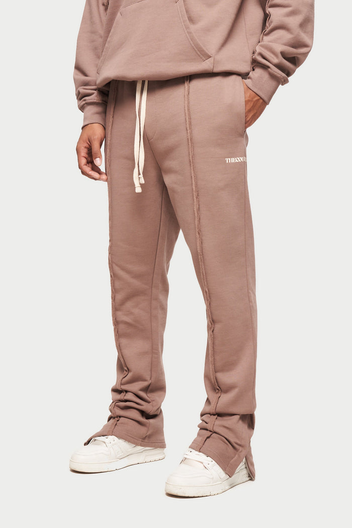 RAW SEAM STRAIGHT LEG JOGGERS - MOCHA