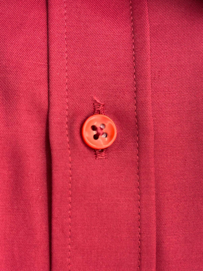 Red Plain Double Cuff Shirt-Makrom