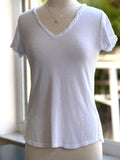 Reece Raw Edge in White in mannequin
