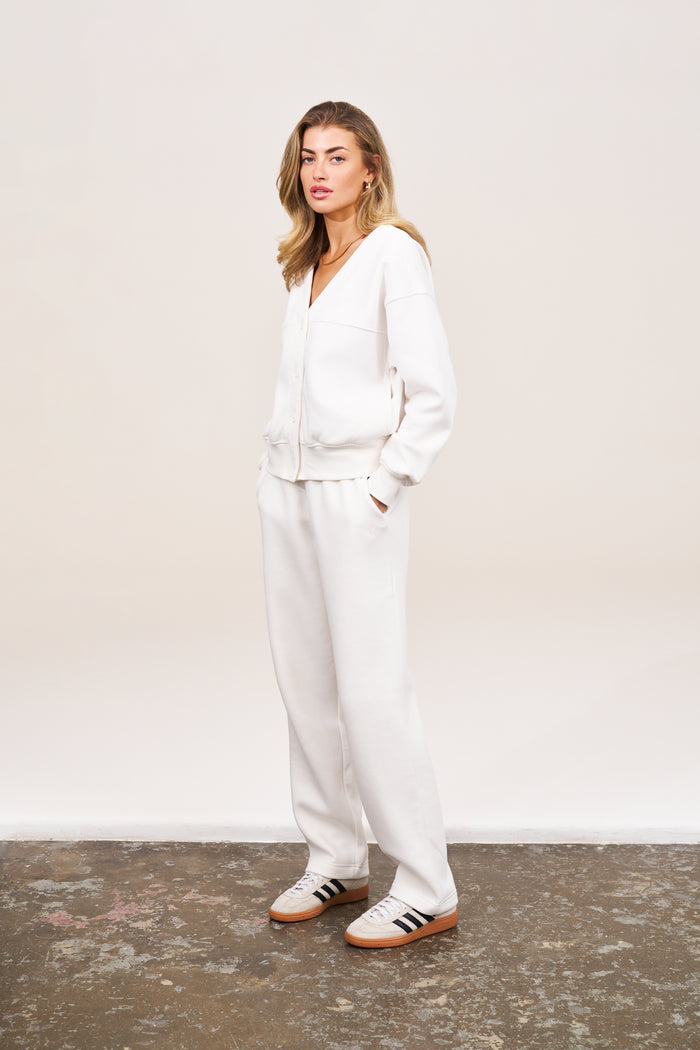 RELAXED TAPERED LEG JOGGERS - OFF WHITE