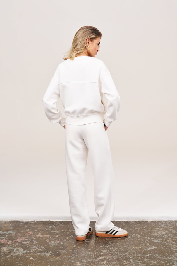 RELAXED TAPERED LEG JOGGERS - OFF WHITE