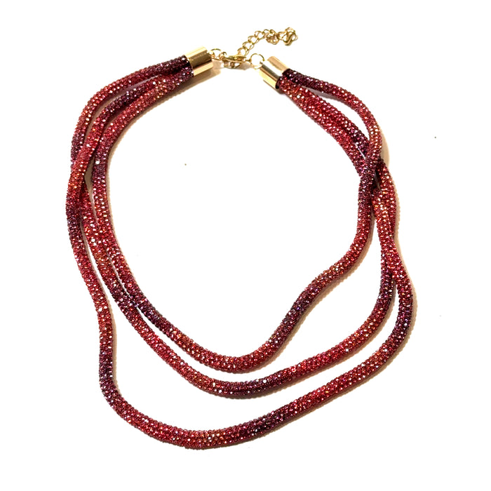 Style the Rhinestone 3 Layer Tie Dye Multi-Strand Necklace exclusively at Born To Glam