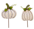 Ribbon Pumpkins Cream Set of 2