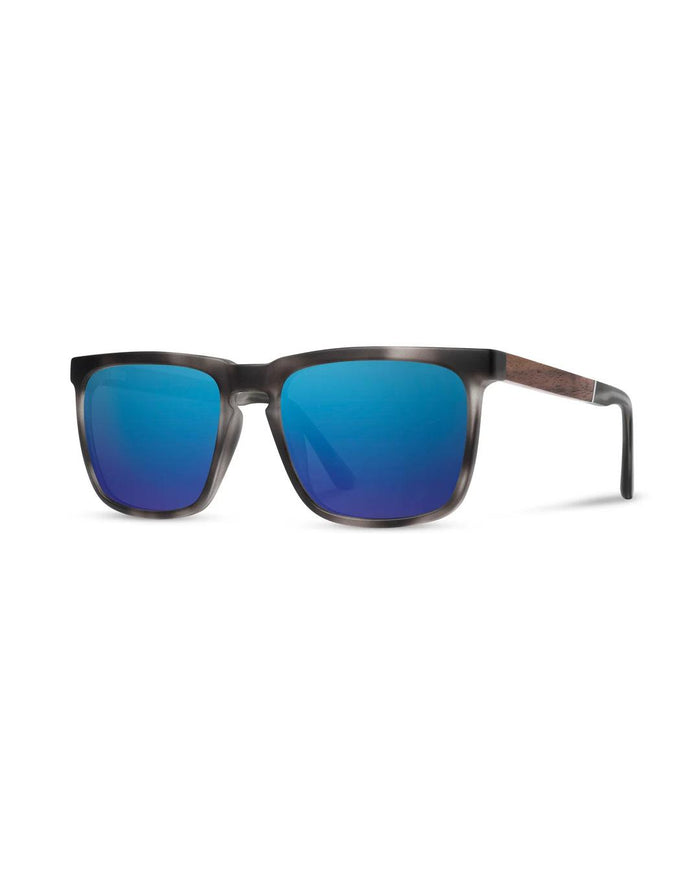 Ridge Matte Pearl Grey/HD Plus Polarized Blue Flash Sunglasses by CAMP