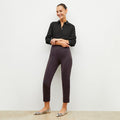 Front image of a woman wearing the robin pant in haze