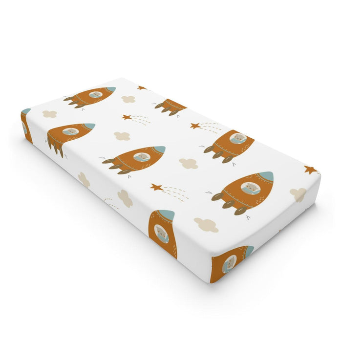 Baby Boy Change Pad Cover Outer Space Rocket, Baby Bedding and Decor, Pippa + June