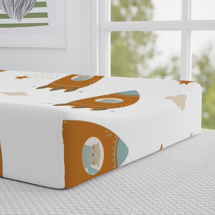 Baby Boy Change Pad Cover Outer Space Rocket, Baby Bedding and Decor, Pippa + June