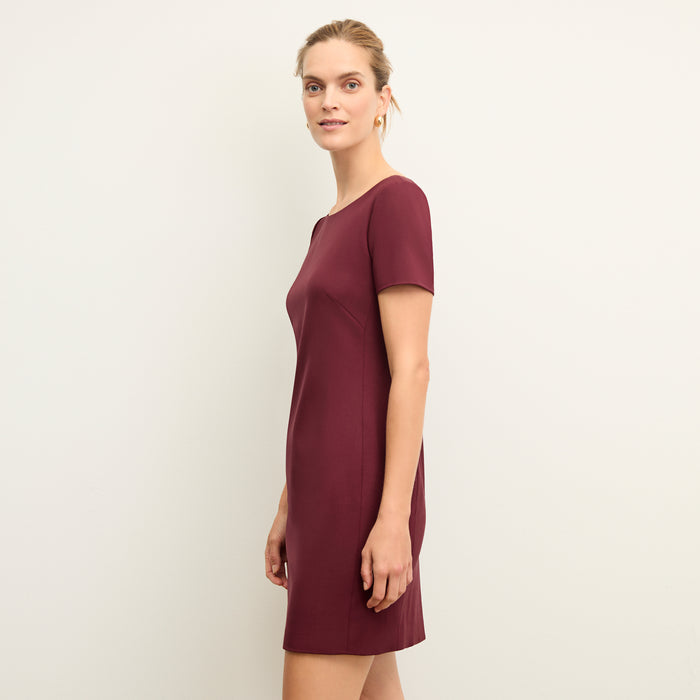 front image of a woman wearing the rosie dress in shiraz