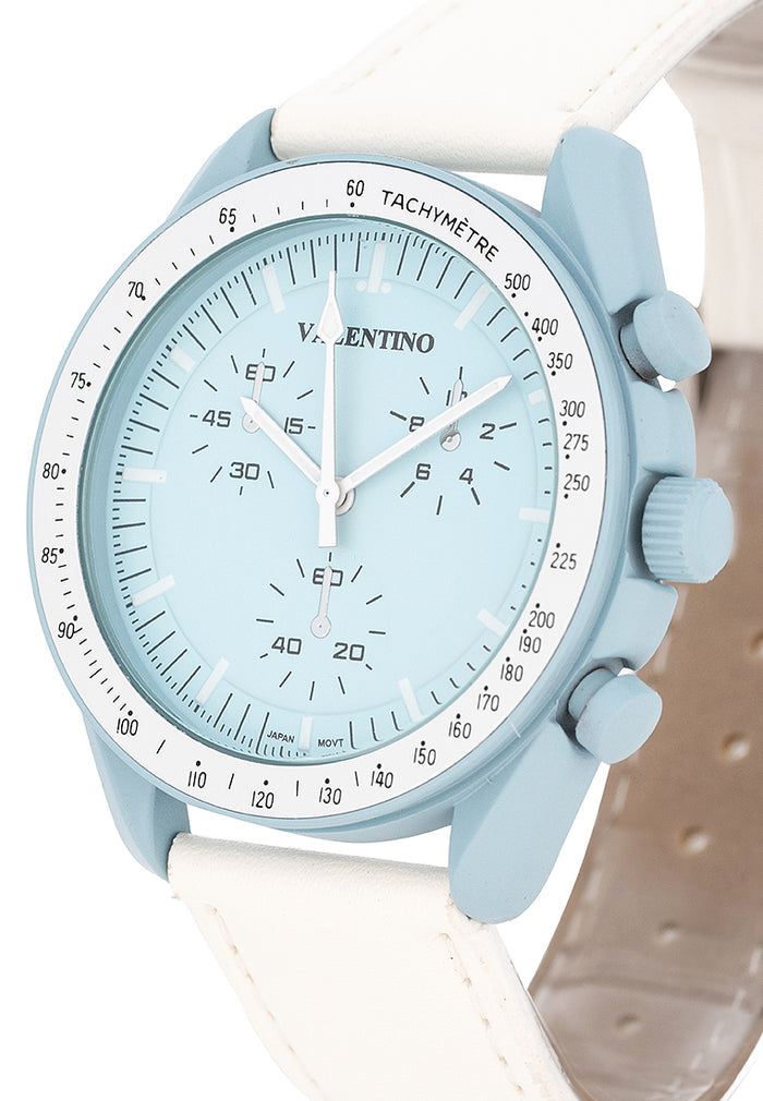 Valentino Rubber Strap Analog Watch for Men 20122494-WHT STRAP-L BLUE DIAL-Watch Portal Philippines