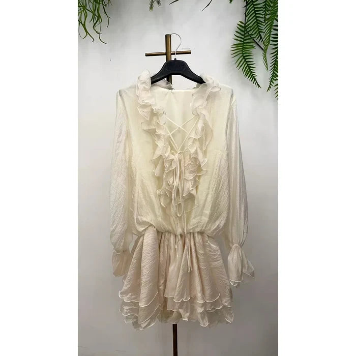 Style the Ruffle Chiffon Mini Dress exclusively at Born To Glam
