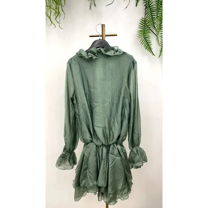 Style the Ruffle Chiffon Mini Dress exclusively at Born To Glam