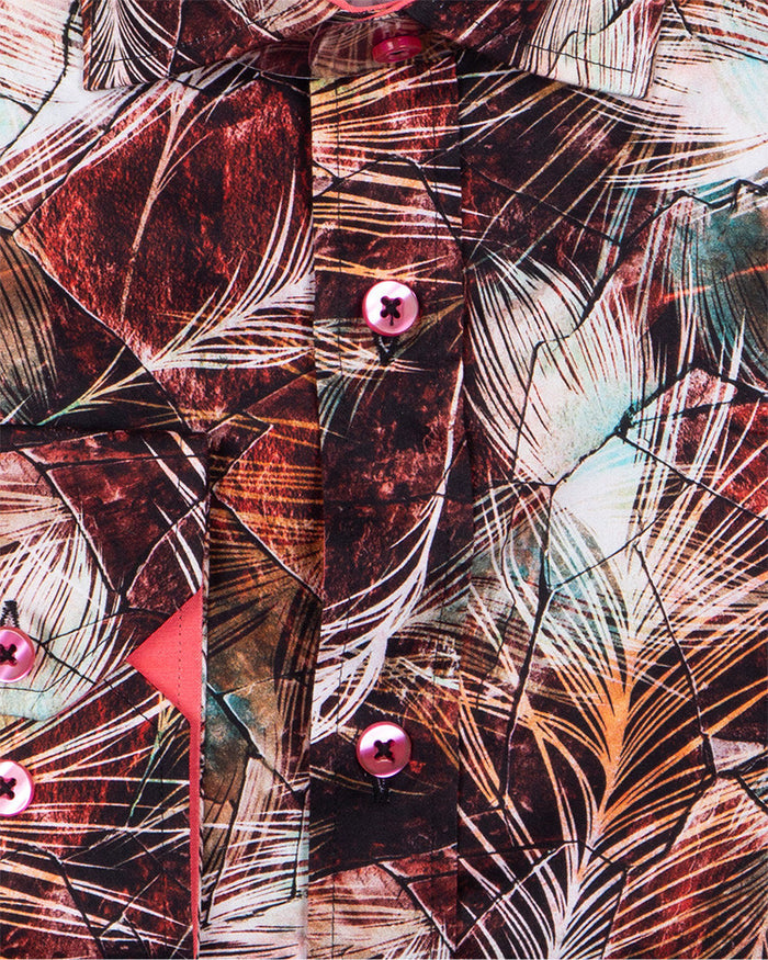 Rustic Floral Pure Cotton Print Shirt-Makrom