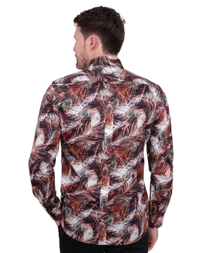 Rustic Floral Pure Cotton Print Shirt-Makrom