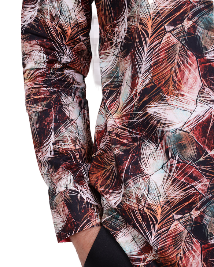 Rustic Floral Pure Cotton Print Shirt-Makrom