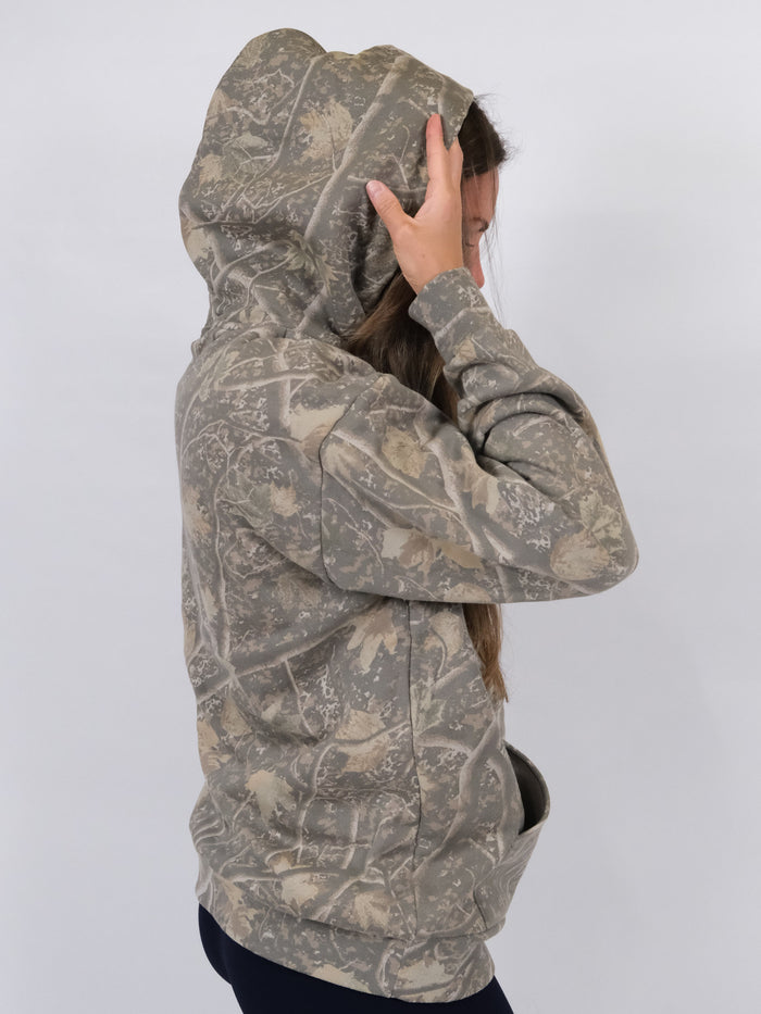 Wild South Apparel Rustwood Camo Hoodie – timber camo fleece hoodie – view 2