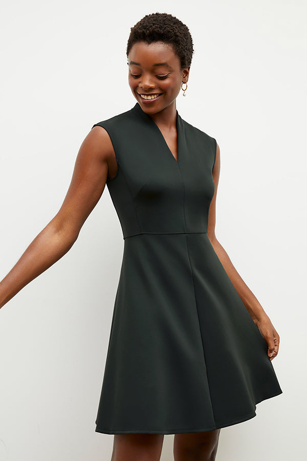 Front image of a woman wearing the ruth dress in forest | Exclude | Grid