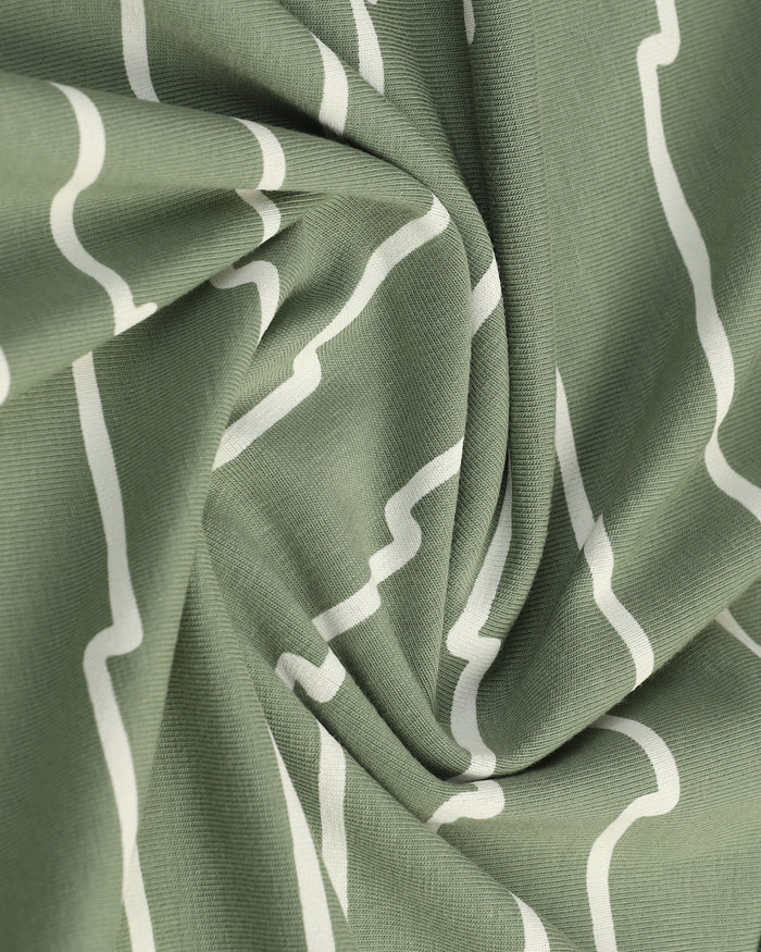 Sage Green Printed Polo - Maze
