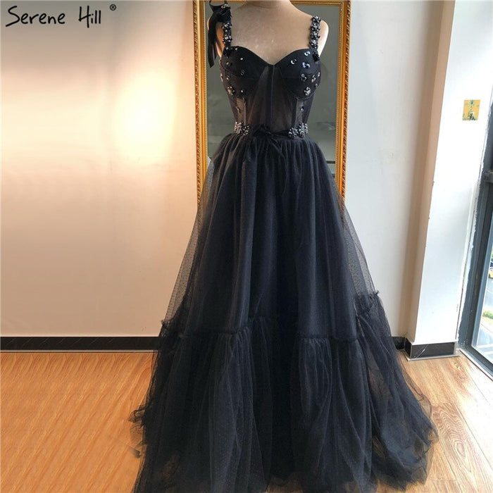 Sale Dubai Red Sleeveless Crystal Bow Evening Dresses 2025 A-Line Sexy Fashion Formal Dress Serene Hill LA60952 - SERENE HILL