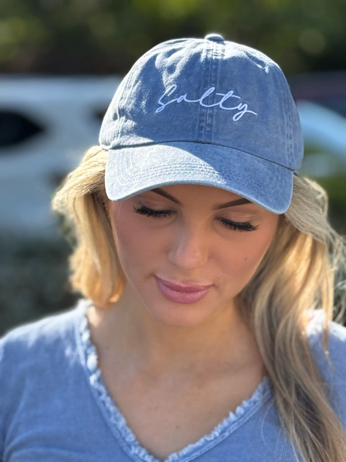 Salty embroidered adjustable baseball cap – front view