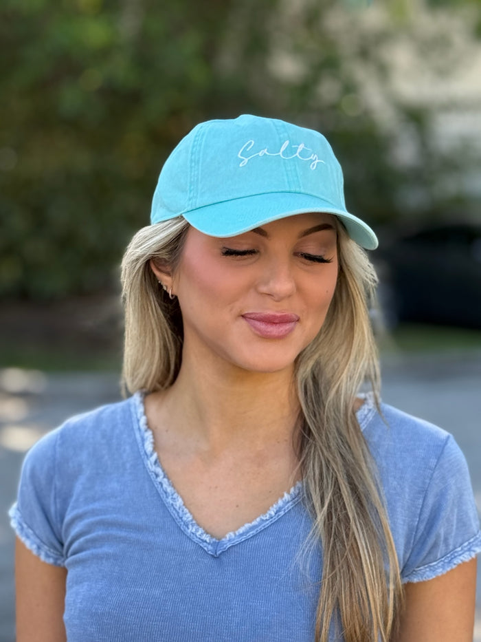 Salty embroidered adjustable baseball cap – front view
