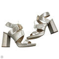 Sandals Heels Block By Nina In Silver, Size: 9.5