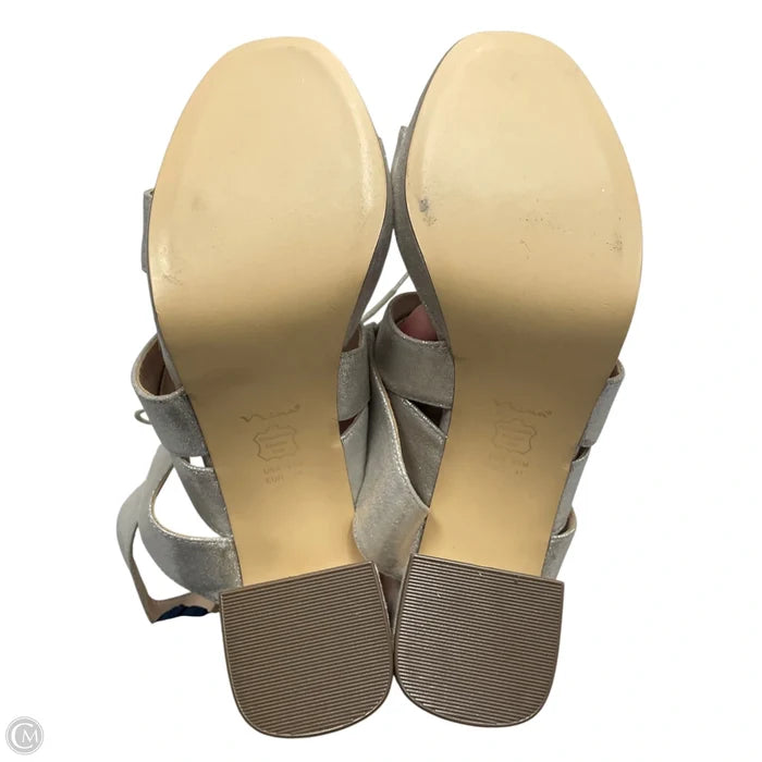 Sandals Heels Block By Nina In Silver, Size: 9.5