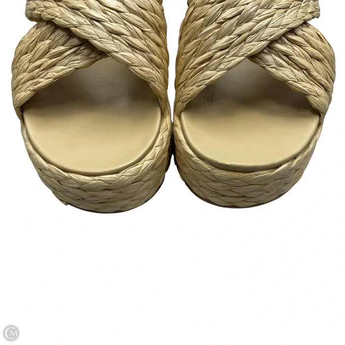 Sandals Heels Platform By J Slides In Tan, Size: 9
