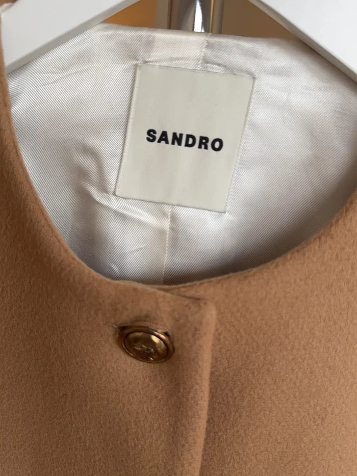 Sandro Cropped Wool-blend , Sfpve01088-ullkavaj NWOT