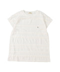 Scalloped Jacquard French-sleeve Tee(LADIES)