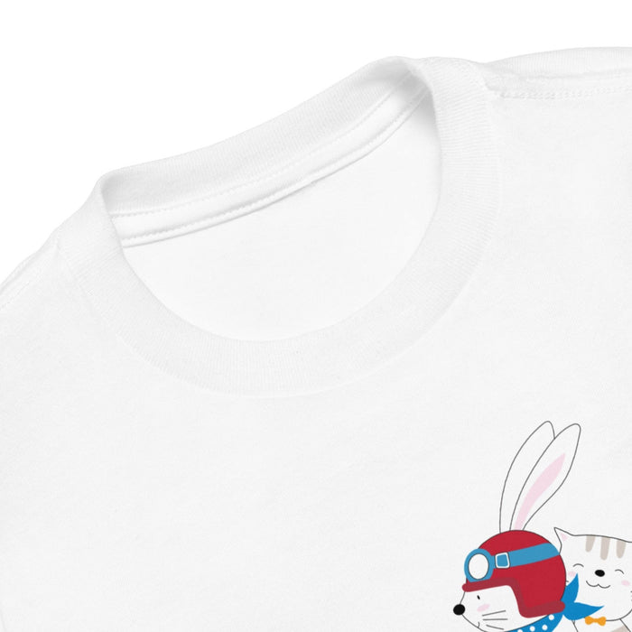 Kids Short Sleeve Cotton Tee Rabbit Kitten Scooter, Kids Cotton Tees, Kids Clothing, Toddler Tops, Toddler Clothing, Kids Tops, Kids Shirts, Made in the USA | Pippa + June