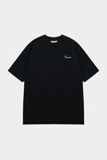 SCRIPT EMBROIDERED T-SHIRT - BLACK