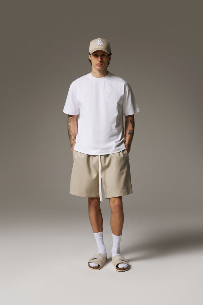 SCRIPT EMBROIDERED T-SHIRT - WHITE