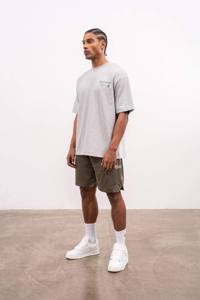 SCRIPT MULTI GRAPHIC T-SHIRT - GREY MARL