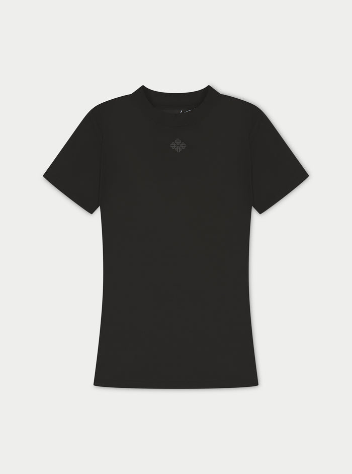 SCULPTING STRETCH EMBLEM BABY TEE - BLACK