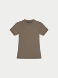 SCULPTING STRETCH EMBLEM BABY TEE - COCOA