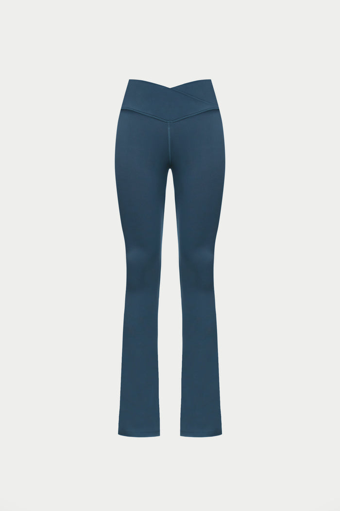SCULPTING STRETCH ZIP HEM LEGGINGS - PETROL BLUE