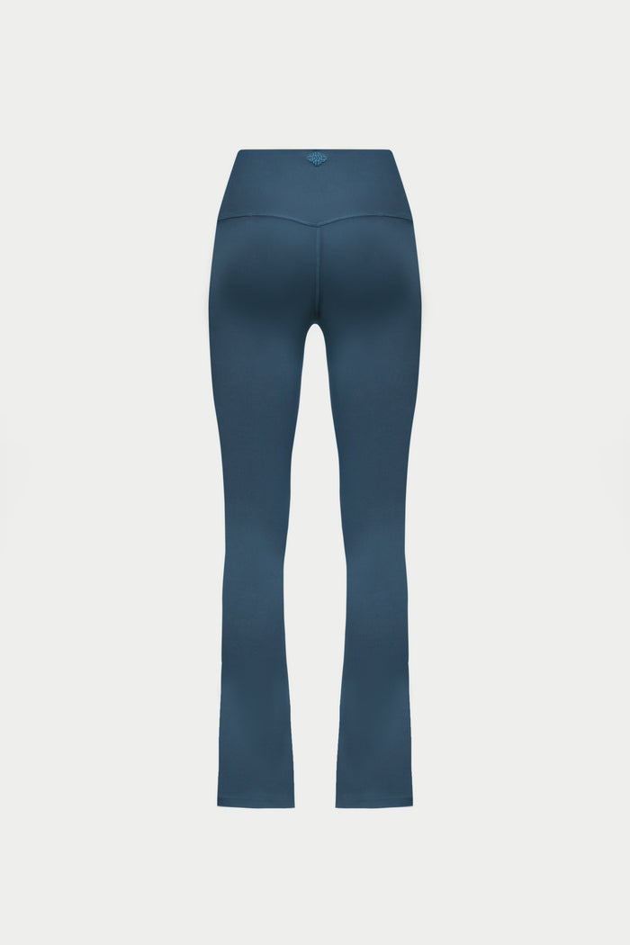SCULPTING STRETCH ZIP HEM LEGGINGS - PETROL BLUE
