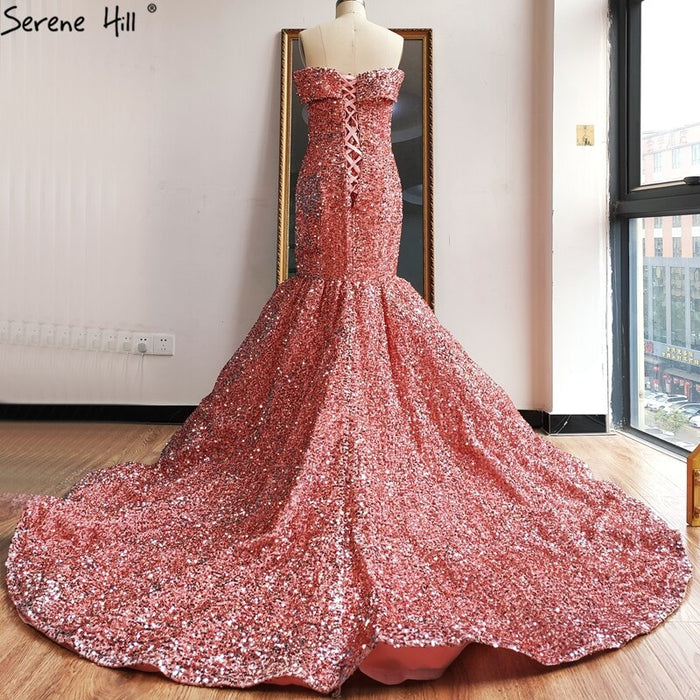 Serene Hill Gold Luxury Mermaid Wedding Dresses Off Shoulder Sparkle Elegant Sexy Bridal Gowns HA2353 - SERENE HILL