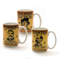 Set of 3 Old West Wanted Poster Mugs
